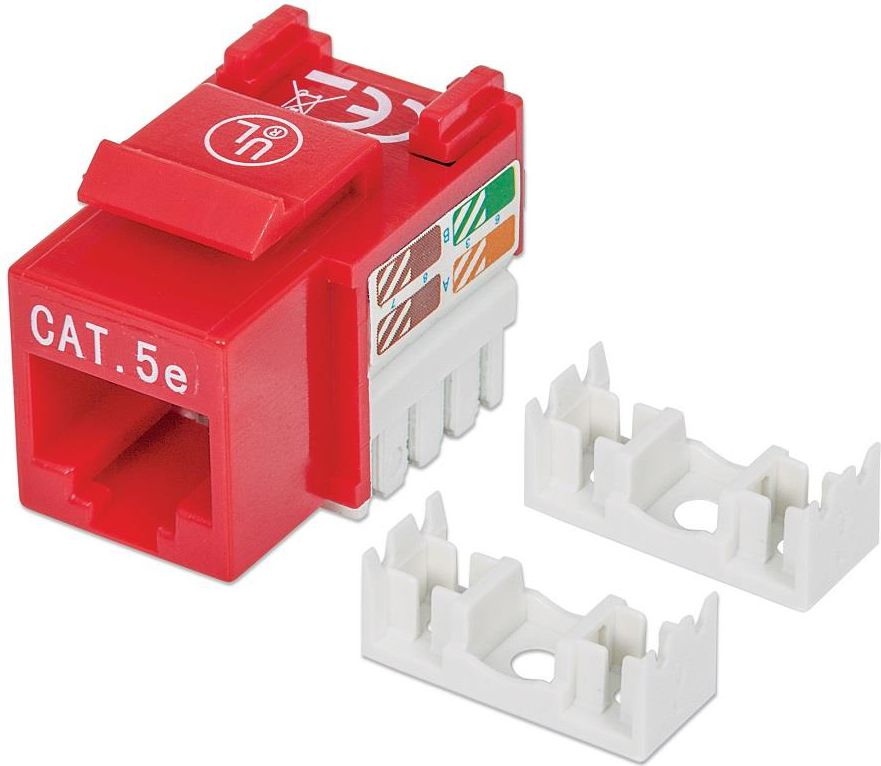 Intellinet Network Solutions Moduł keystone Cat.5e, UTP, RJ45, zaciskany, czerwony (210478)