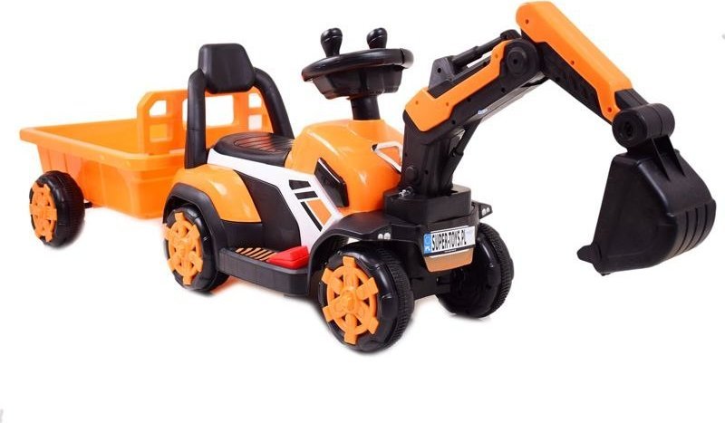 Import SUPER-TOYS KOPARKA NA AKUMULATOR Z PRZYCZEPĄ, PEŁNA ELEKTRYKA/XZ219