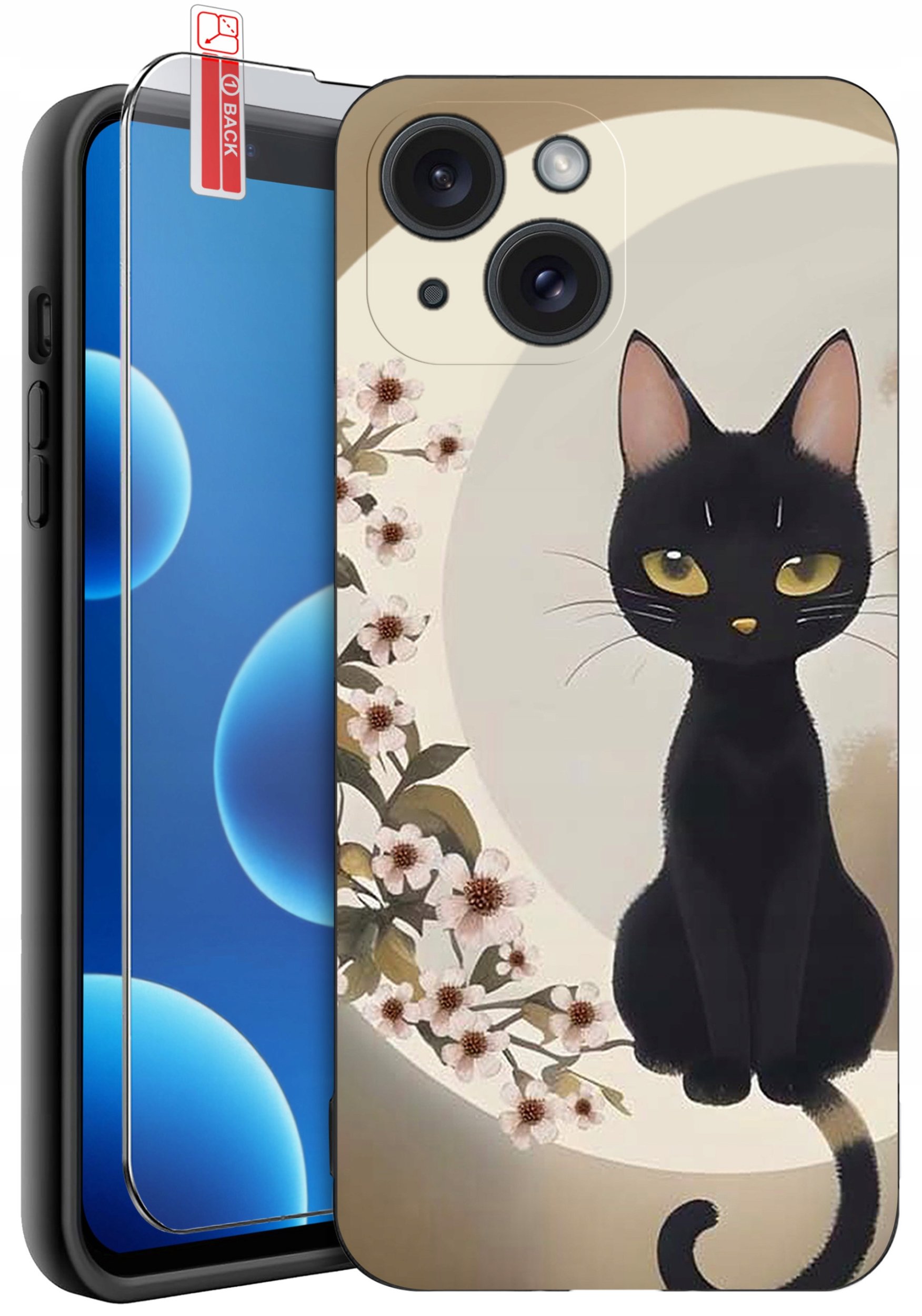 ETUI do iPhone 13 | 14 | WZORY | SILIKONOWE MATT CASE + SZKŁO 9H