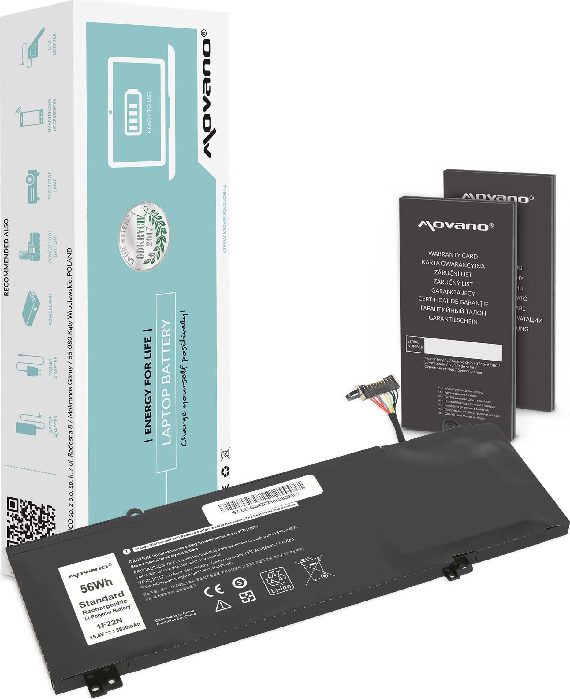 Bateria Movano Bateria 1F22N do Dell G5 G7 15 Alienware M15 M17