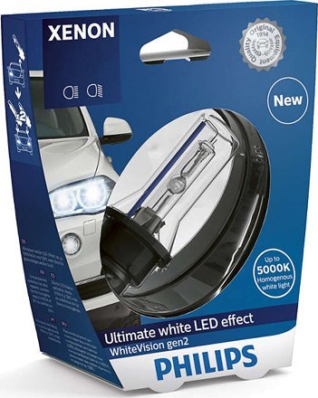 Philips ŻARÓWKA XENON D1S 85V 35W PK32D-2 PHILIPS 85415WHV2S1 WHITEVISION (1SZT-BLISTER) /5000K/