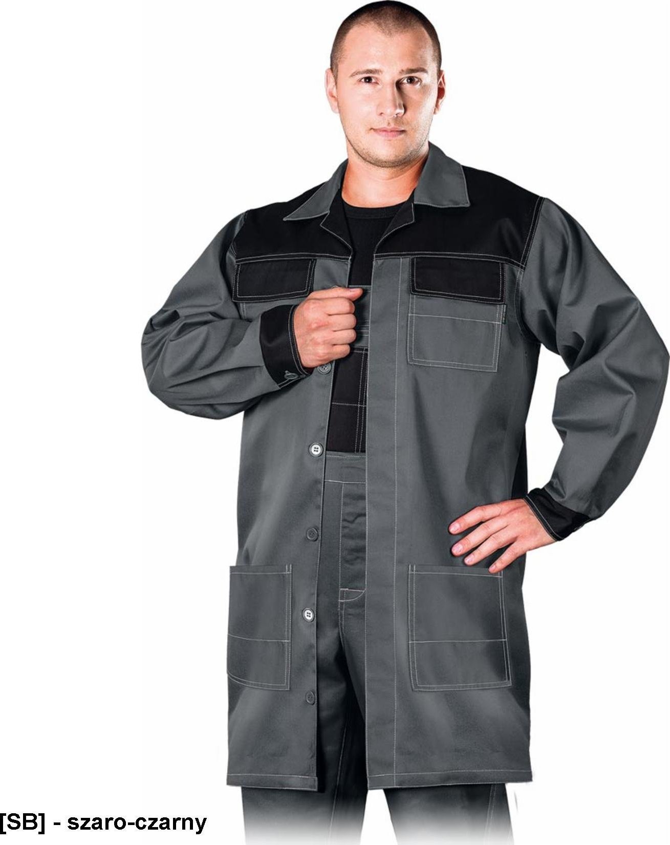 R.E.I.S. MMF - fartuch ochronny - szaro-czarny XL