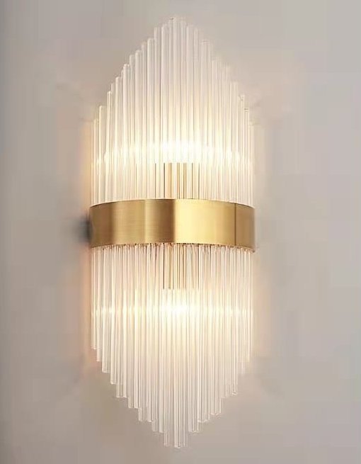 Kinkiet Copel Kryształowa lampa ścienna CGNITW2 do sypialni mosiądz