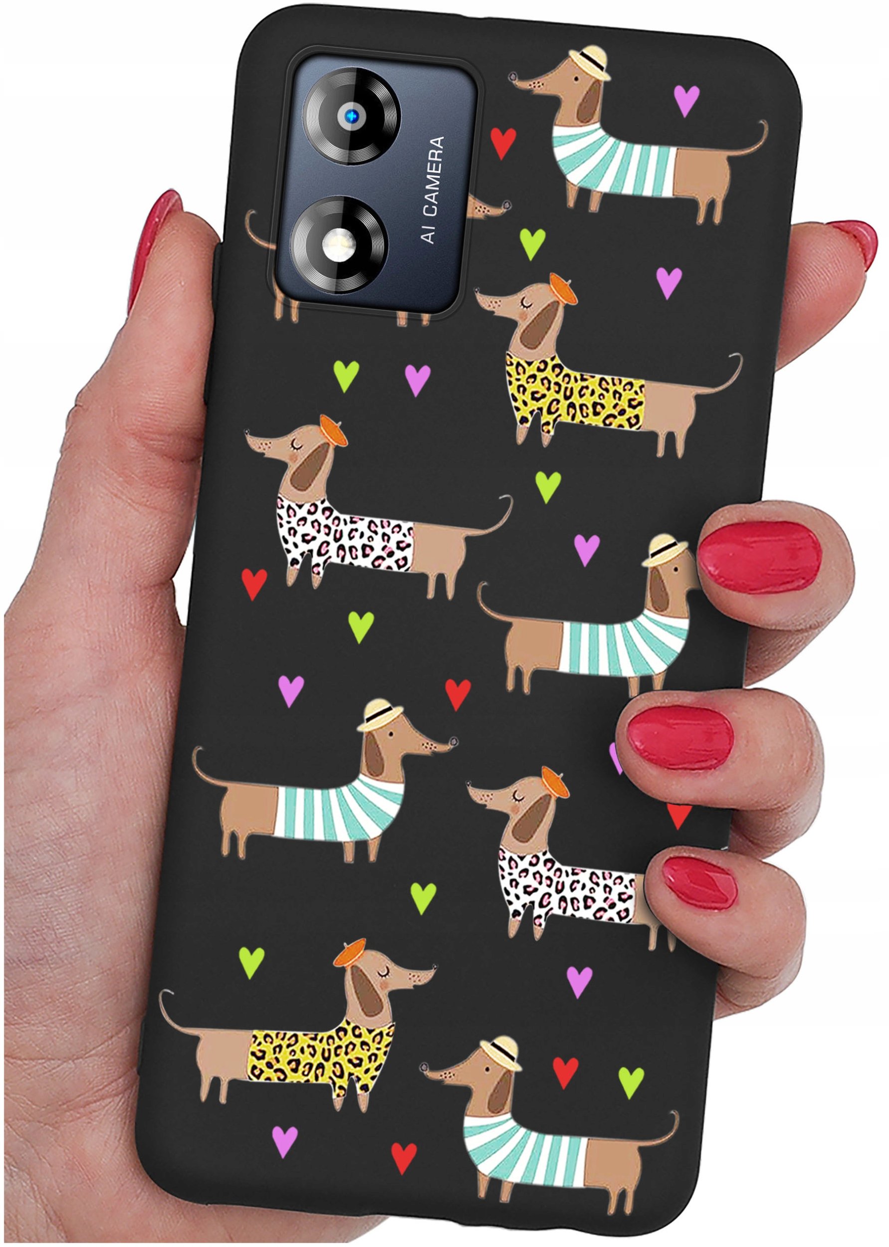 Etui do Motorola Moto E13 WZORY |SILIKONOWE MATT CASE + SZKŁO 9H