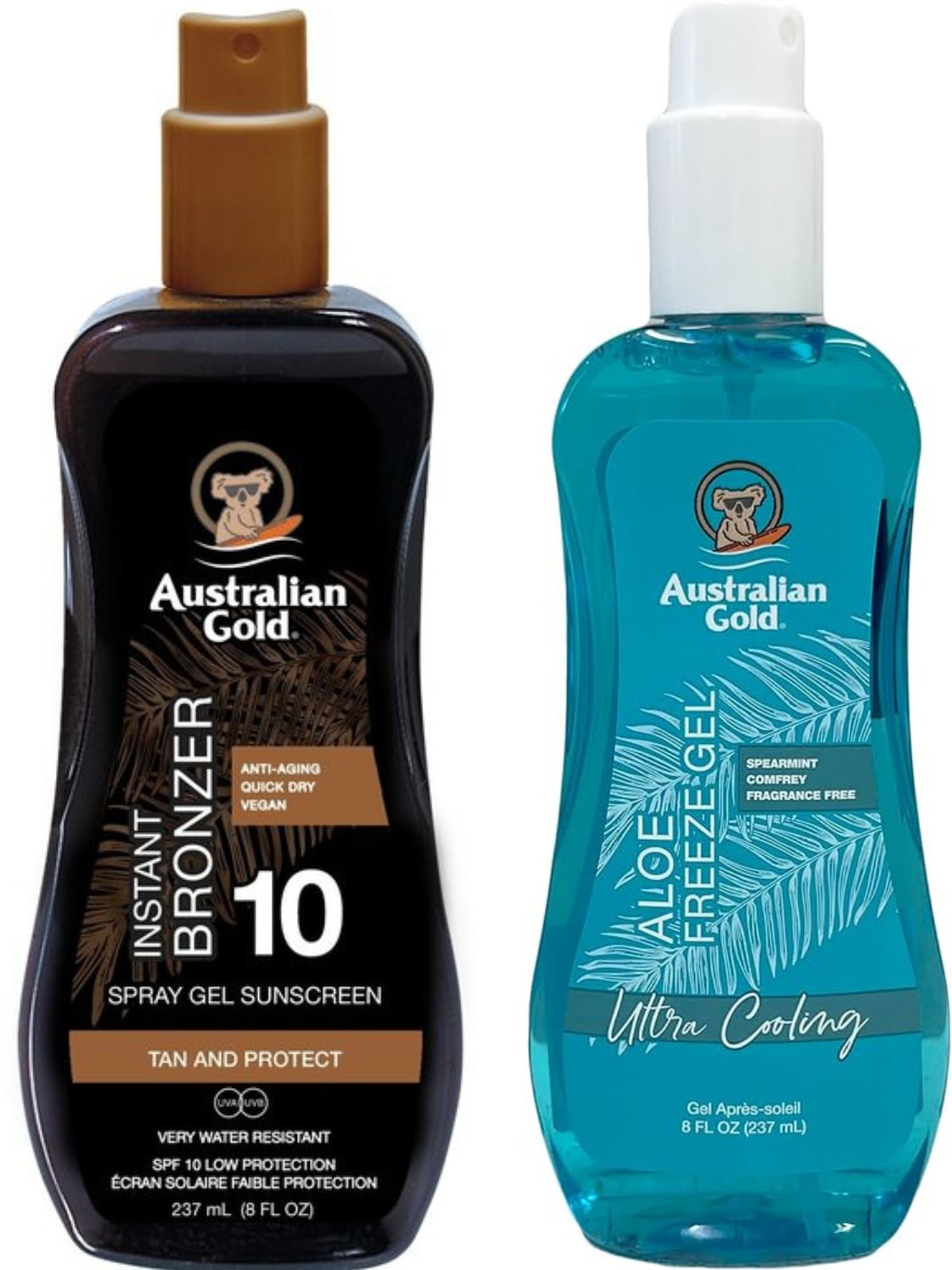 Australian Gold Żel W Sprayu Z Bronzerem SPF10 + Aloe Freeze Gel