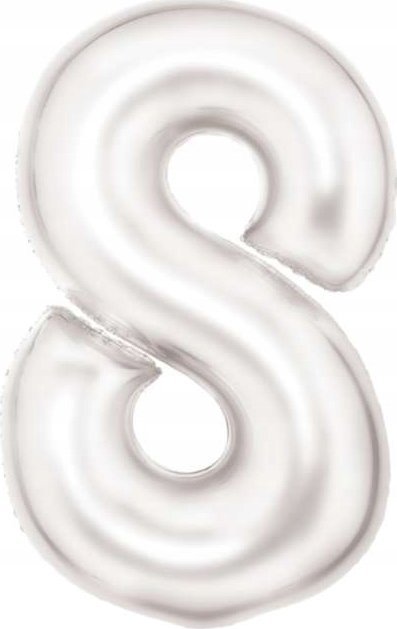 AMSCAN Balon foliowy cyfra 8 satynowa biała 86cm 9917300