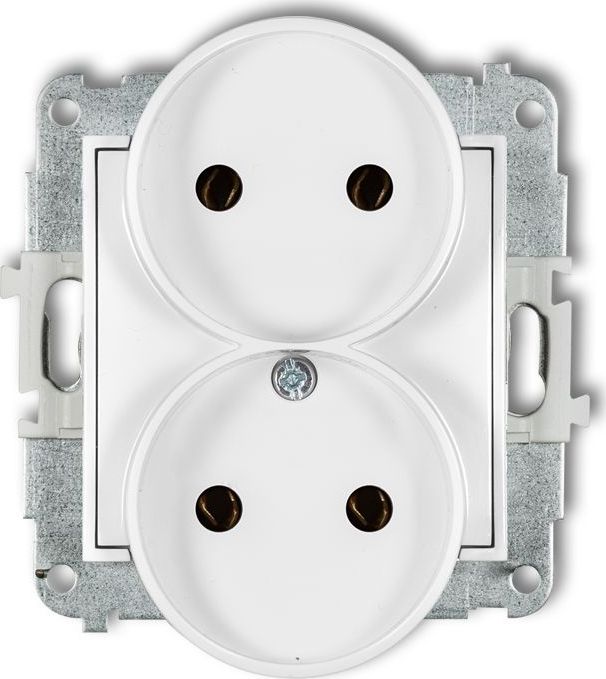Karlik MINI Gniazdo podwójne b/u białe MGPR-2