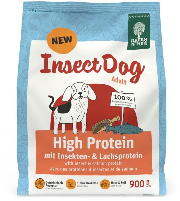 Green PetfoodInsectDog High Protein z owadami 900g