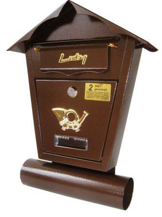 Skrzynka na listy brązowa z tubą SD1T