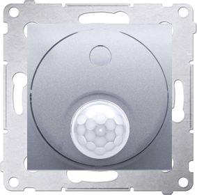 Kontakt-Simon Łącznik z czujnikiem ruchu z przekaźnikiem do obiektów użyteczności publicznej Simon 54 srebrny mat (DCR11P.01/43)