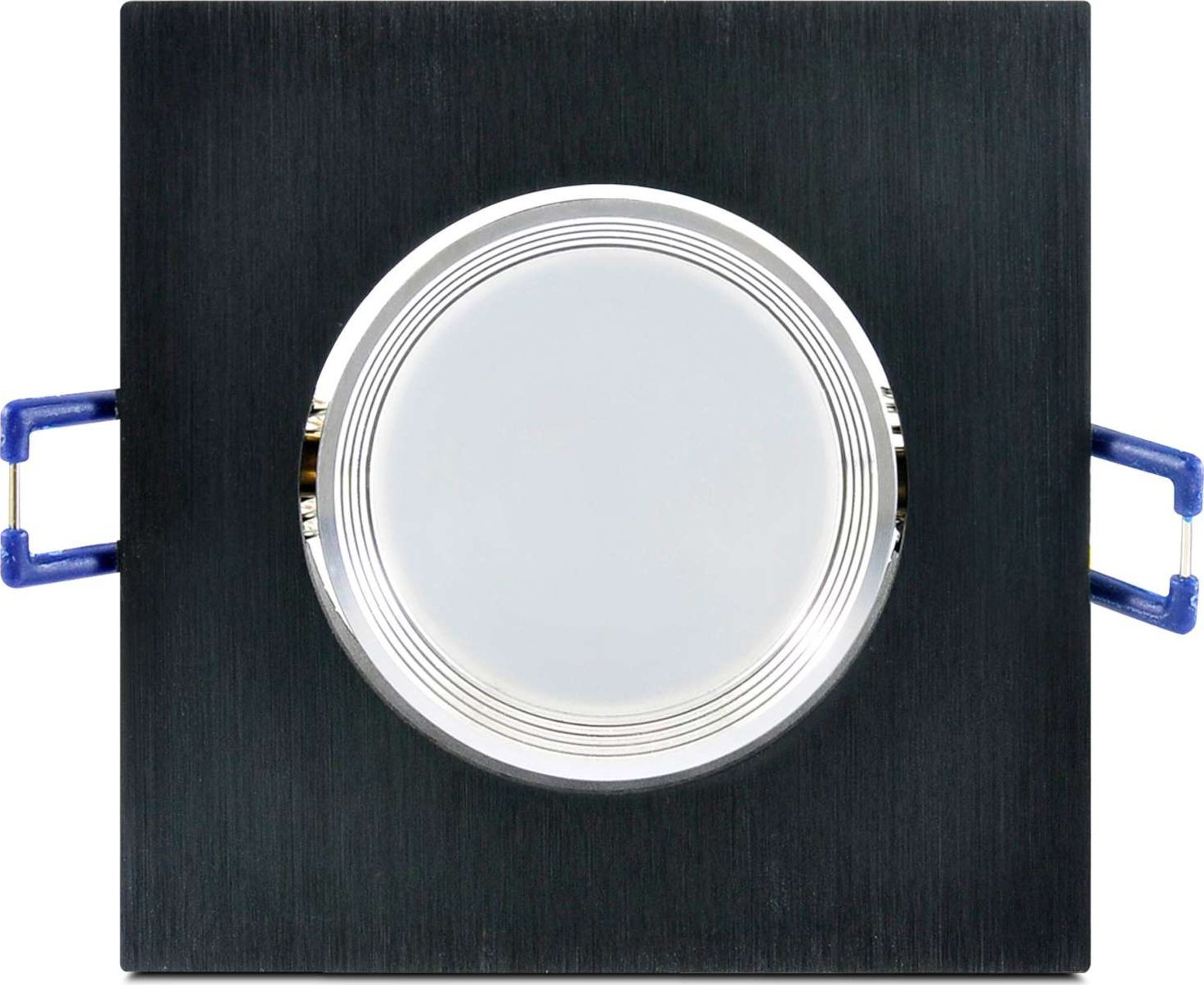 Polux Podtynkowa LAMPA sufitowa MOON OLAL 301857 Polux wpust OPRAWA LED 6,5W 3000K do zabudowy IP40 szczotkowany czarny