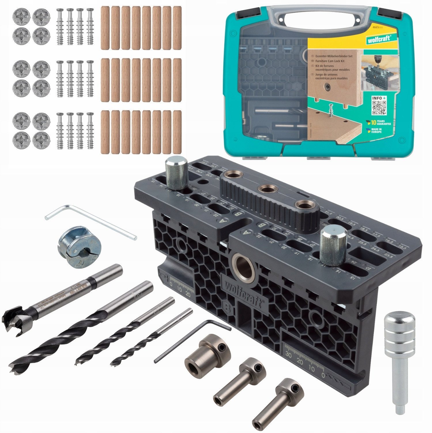 Zestaw mimośrodowych złączy meblowych, wolfcraft