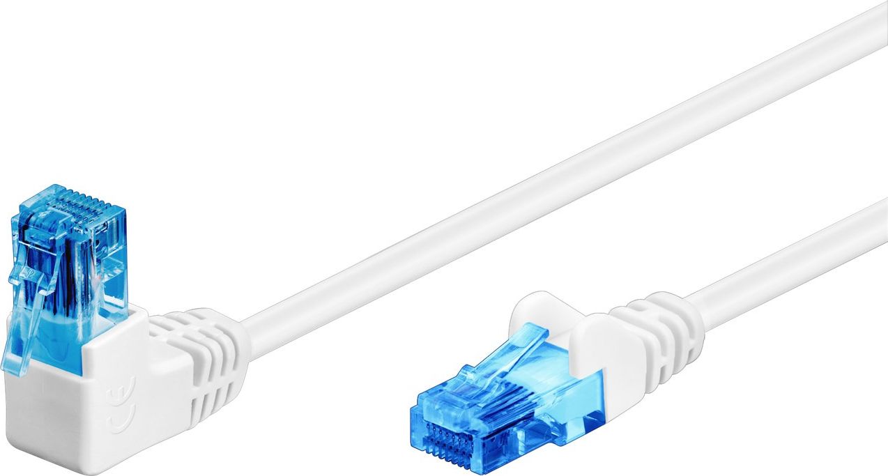 Goobay GOOBAY Patchcord U/UTP Kat. 6A Posty / Kątowy 90 Biały 3m