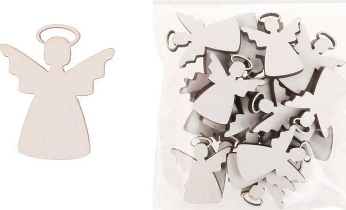 Dekoracja drewniana 24szt Anioł