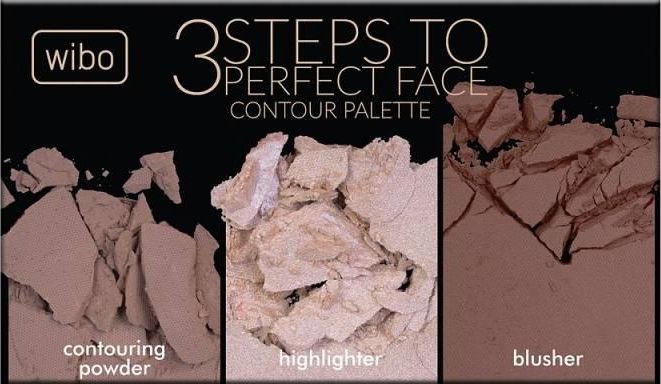 Wibo 3Steps to perfect face paleta do konturowania dark
