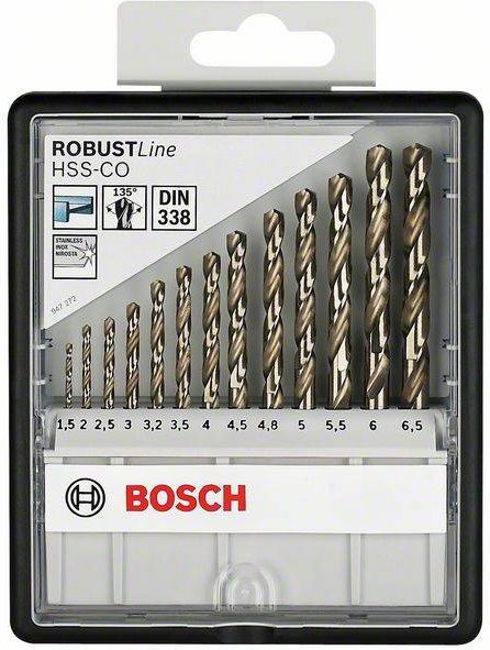 Wiertło Bosch HSS walcowe 1,5 2 4,5 4 5,5 5 4,8 3 2,5 3,5 6 3,2 6,5mm zestaw (2.607.019.926)