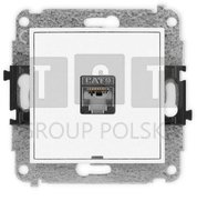 25IGKBO-5 ICON Mechanizm gniazda komputerowego pojedynczego 1xRJ45, kat. 6, ekranowane, 8-stykowy, bez pola opisowego biały mat 25IGKBO-5