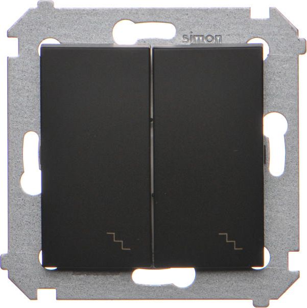 Kontakt-Simon Simon 54 Łącznik schodowy podwójny z podświetleniem (moduł) 10AX 250V zaciski śrubowe czarny mat DW6/2L.01/49