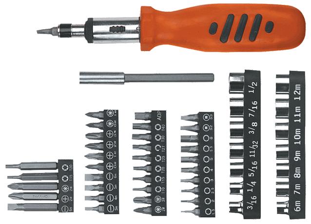 Top Tools Wkrętak z wymiennymi końcówkami 52 części 39D357