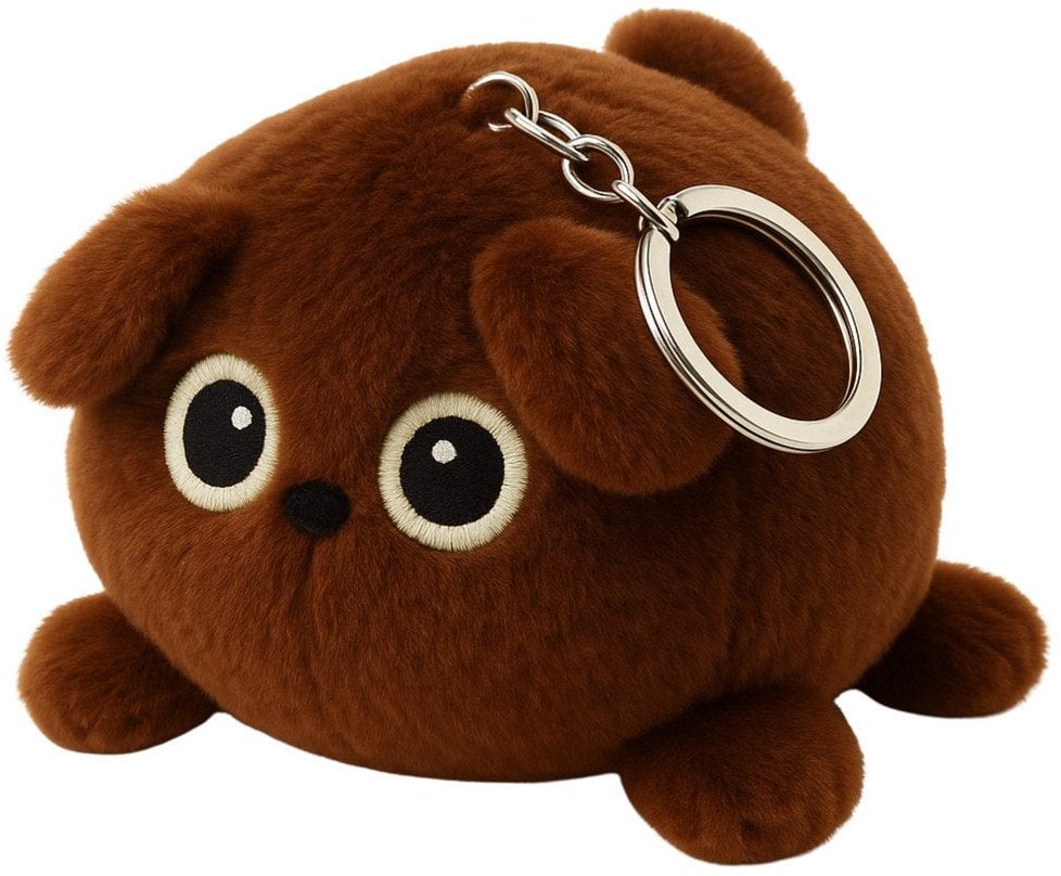 Pluszowy Brelok Maskotka Przytulanka Miś Brązowy Metalowe Kółko 9cm