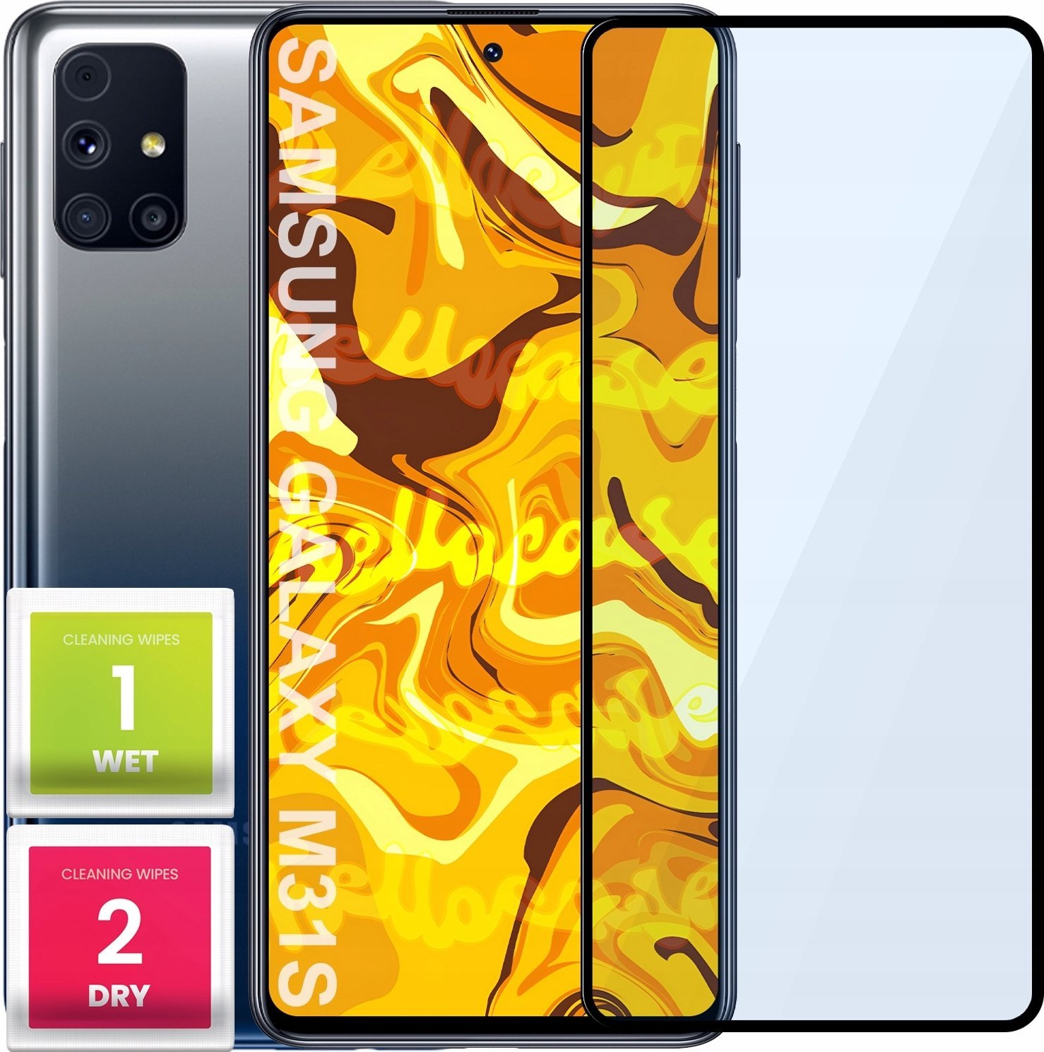 Hello Case SZKŁO HARTOWANE DO SAMSUNG GALAXY M31S PEŁNE NA CAŁY EKRAN SZKIEŁKO SZYBKA