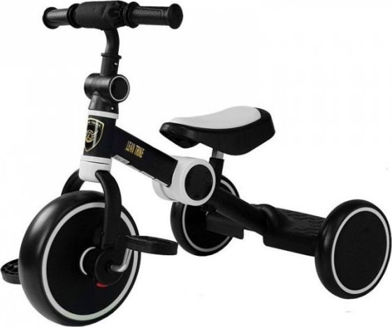 Lean Sport Rower Na Pedały Biegowy Trójkołowy Czarno-Biały