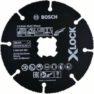 Bosch TARCZA TNĄCA X-LOCK CARBIDE MULTI WHEEL 115*1*22.23 10 SZT.