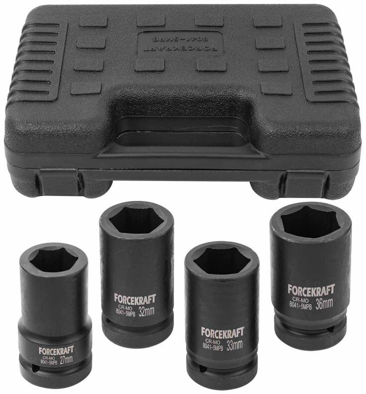 Zestaw nasadek udarowych 1" 27-36mm 6-kątne walizka