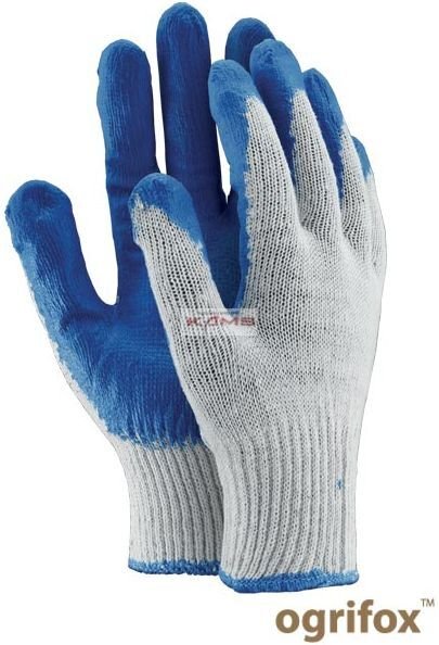 OX-UNIWAMP - Rękawice ochronne powlekane gumą - biało-niebiesko-niebieski