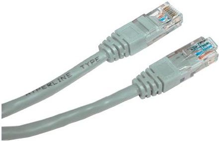 Logo Patchcord, UTP, Cat.5e, RJ45 M/5m, nieekranowany, szary