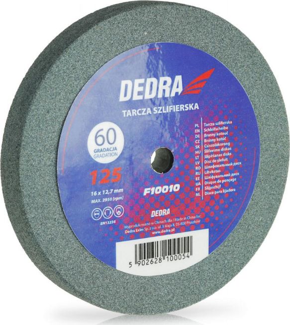 Dedra tarcza szlifierska 125x16x12.7mm, gradacja 60 (F10010)