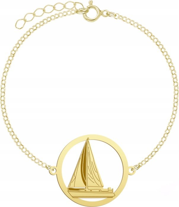 Radziszewska Jewellery Pozłacana Bransoletka Żaglówka Żeglarstwo GRAWER