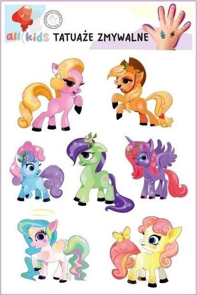 Tatuaże zmywalne dla dzieci Wesołe kucyki