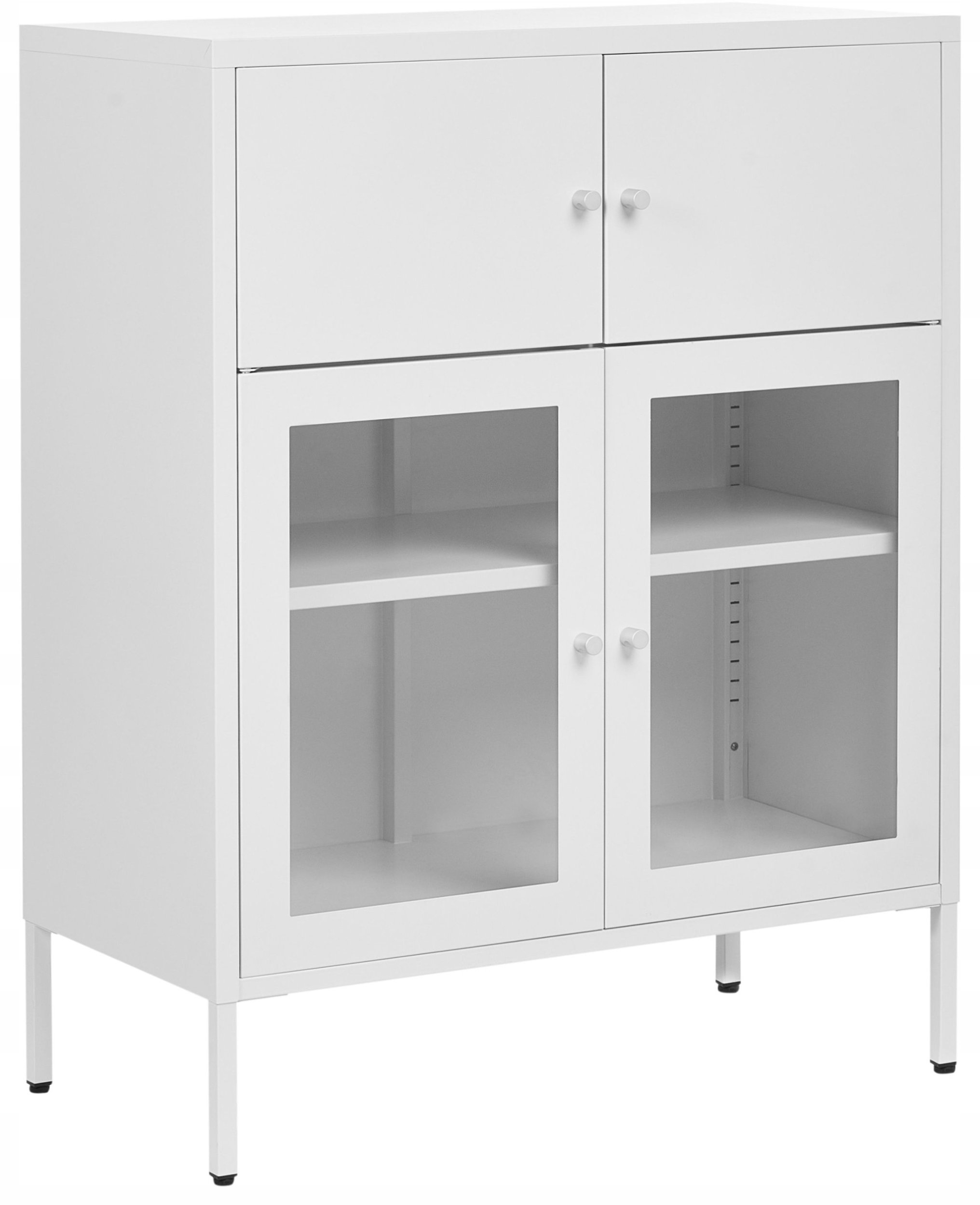 Szafka ze szklanymi drzwiami ESHOLT Metal 80 cm Biały