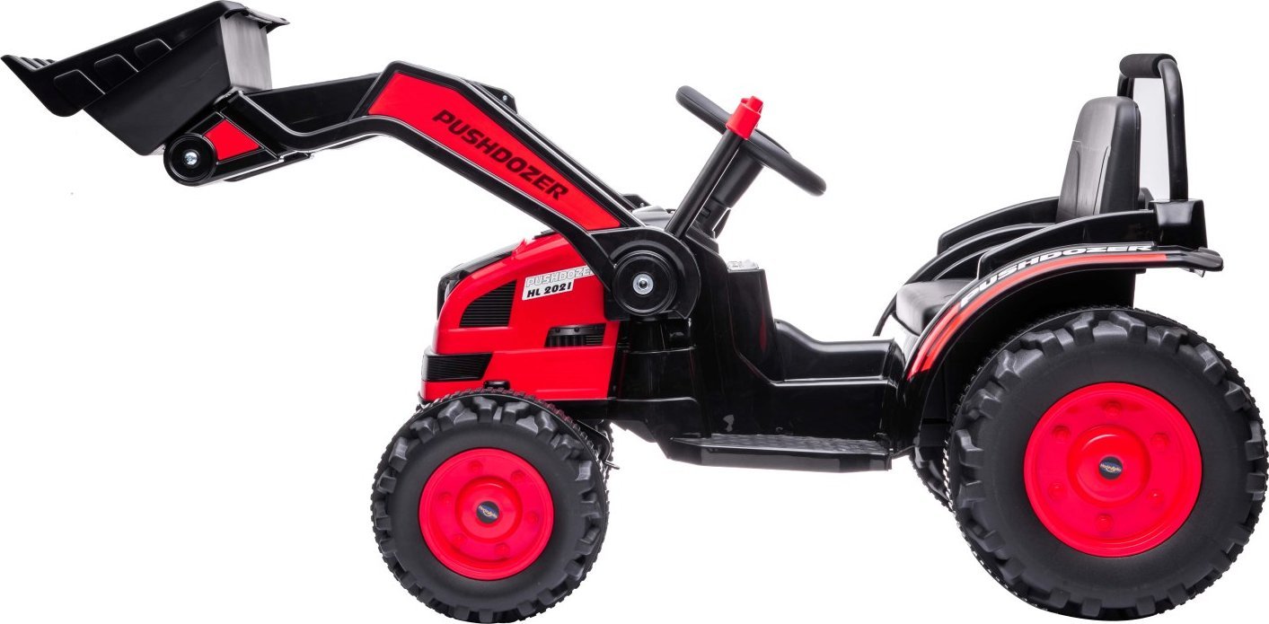 Triton Koparka Traktor na akumulator dla dzieci Czerwony + Ruchome Ramię Łyżka + Pilot + Wolny Start + Radio FM + LED