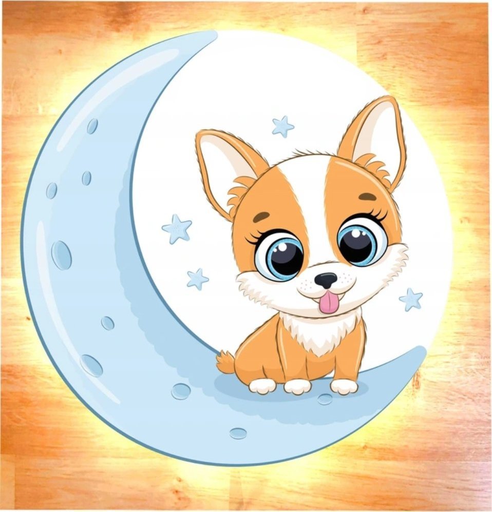 naSciane Lampka nocna księżyc piesek gwiazdki dla dziecka