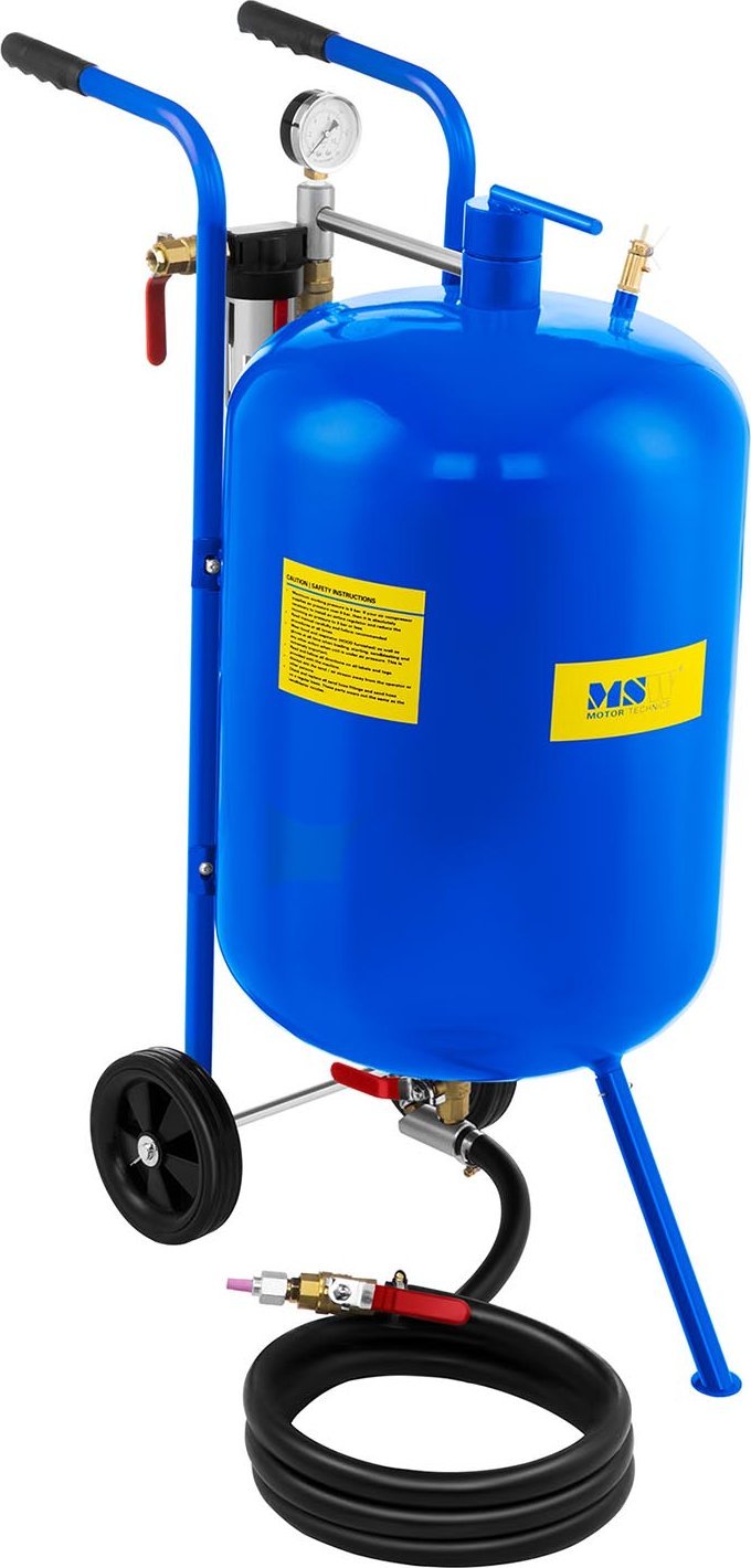 MSW Mobilna piaskarka maszyna do piaskowania syfonowa na kółkach 79 L MSW Mobilna piaskarka maszyna do piaskowania syfonowa na kółkach 79 L MSW