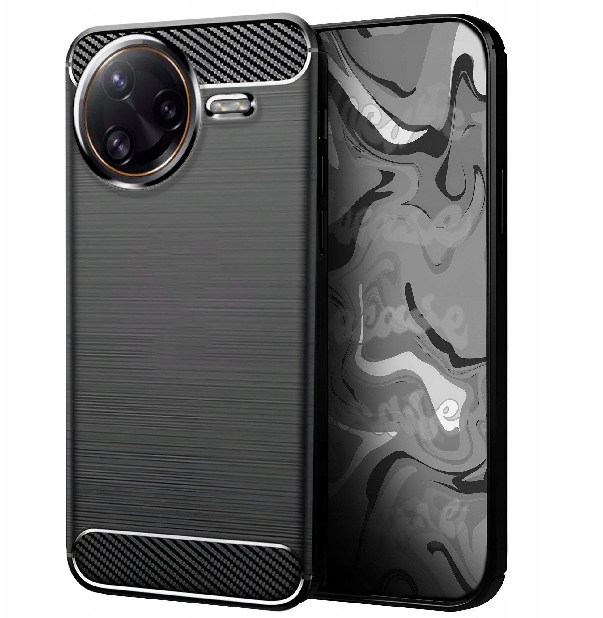 Etui do Xiaomi Poco F7 Ultra (Czarne, Pancerne, Karbonowe, Ochronne, Case)