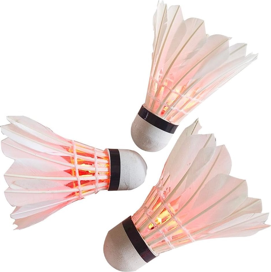 LOTKA BADMINTON Z PIÓR 3 SZT LED ENERO