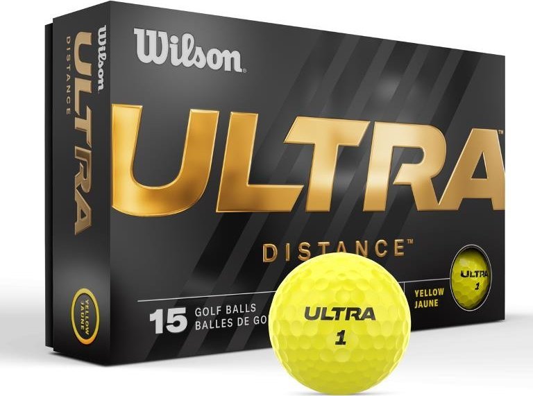 Wilson Piłki golfowe Wilson ULTRA Distance (żółte, model 2023), 15 szt.
