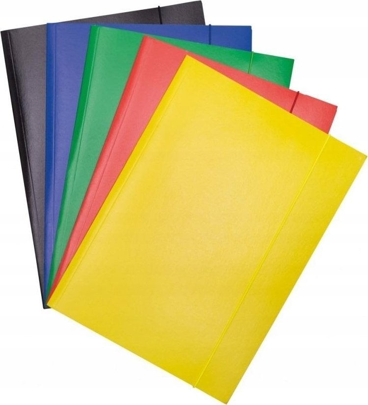 Office Products Teczka z gumką OFFICE PRODUCTS, karton, A4, 300gsm, 3-skrz., mix kolorów