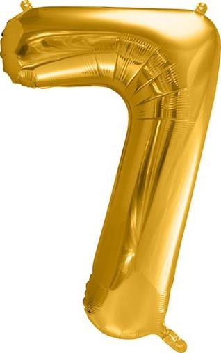 Party Deco Balon foliowy Cyfra "7", 86cm, złoty uniwersalny
