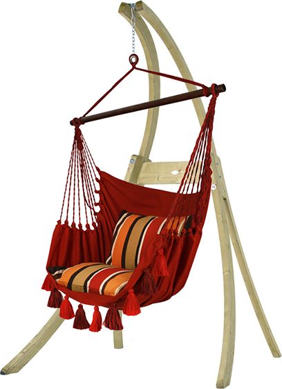 Koala Zestaw hamakowy: fotel AHC-10 ze stojakiem drewnianym Atlas, Czerwony AHC-10-AT