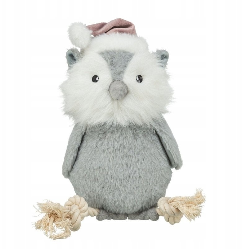 Trixie Xmas Sowa z linką, zabawka, dla psa, pluszowa/linka, 31 cm