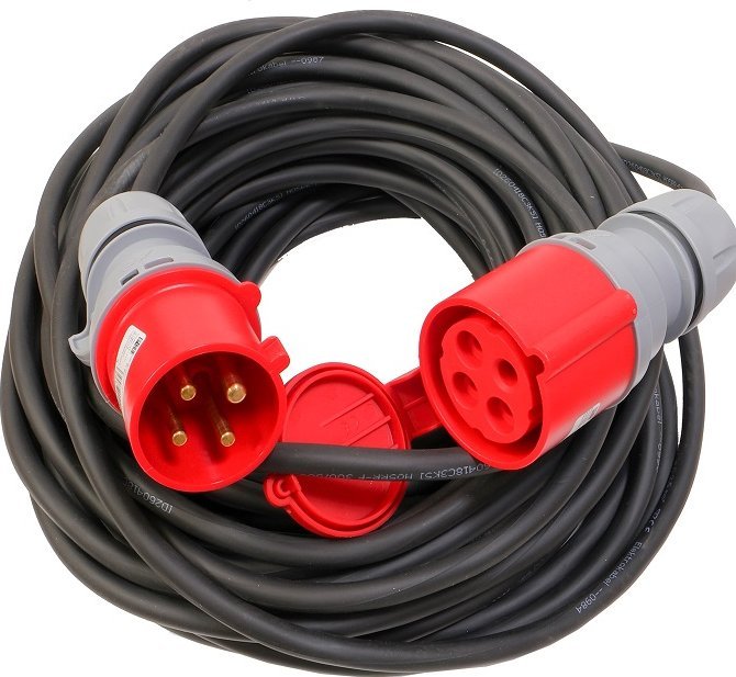 Mojeledy Przedłużacz gumowy OW 4x2,5 z/u gn wt 4p 32A 30m