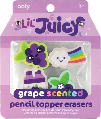 Ooly Gumki na ołówek pachnące owocami Winogrona 4szt