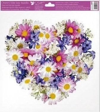 Naklejka na okno serce z kwiatów 30x33,5cm