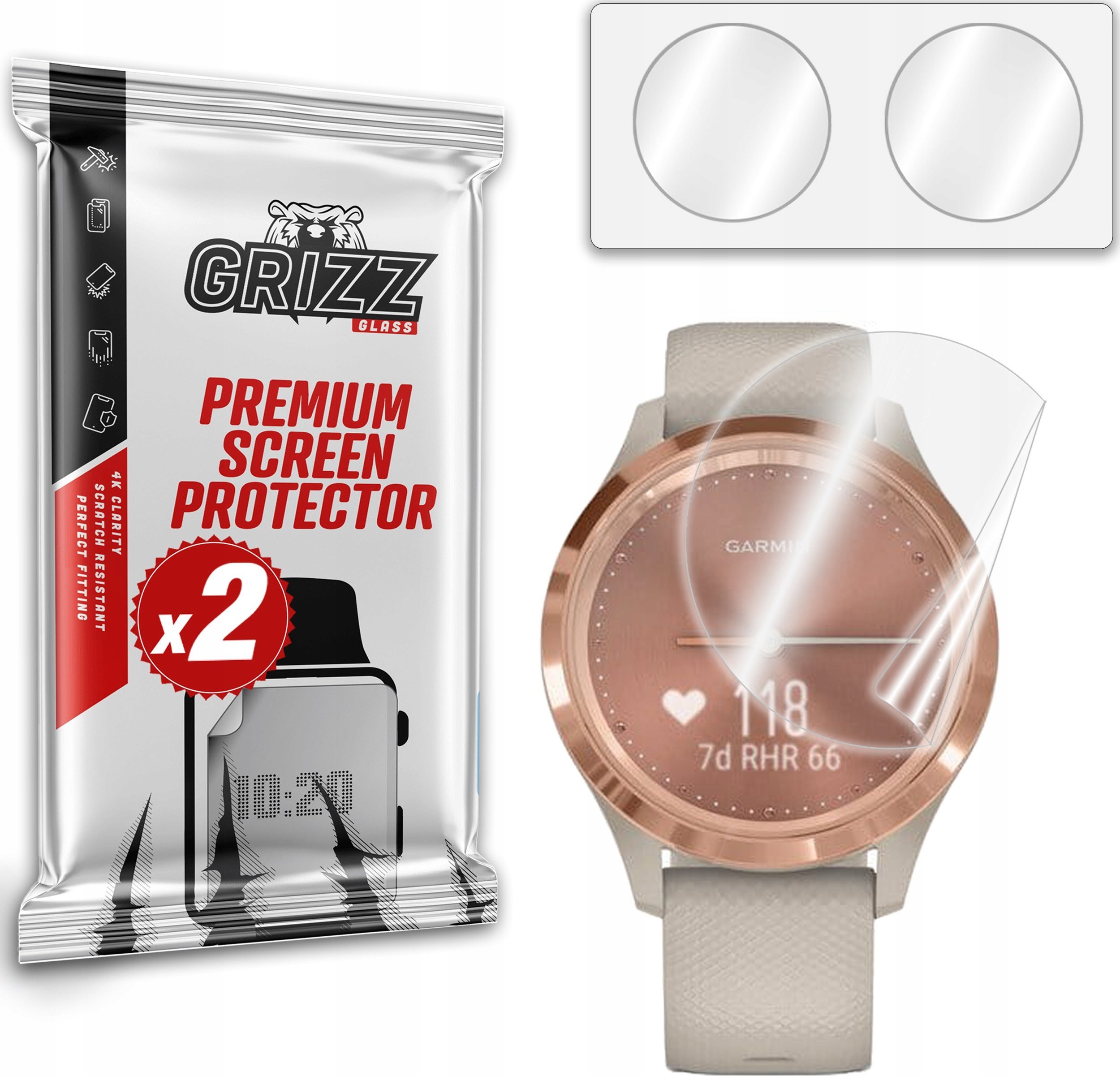 GrizzGlass Folia ceramiczna GrizzGlass CeramicFilm do Garmin Vivomove 3s
