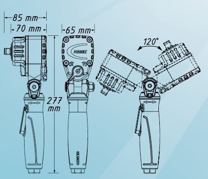 Klucz udarowy Hazet Hazet Twin Turbo Impact Wrench 9012ATT, 1/2 (black/blue, loosening torque 550 Nm)