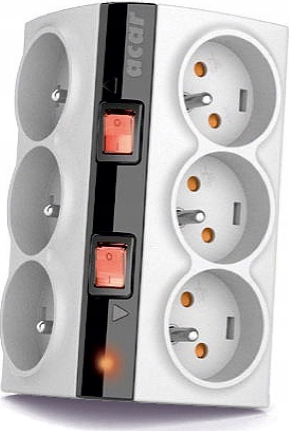 Listwa zasilająca Acar Smart przeciwprzepięciowa 6 gniazd 3 m szara (W0156)